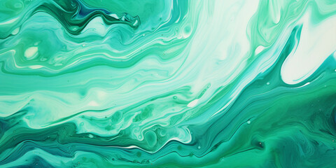 abstract art, fluid art. Abstract background, marble. Decorative acrylic paint that repeats the texture of mountain marble. abstract pattern. green, emerald shades