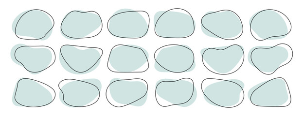 Amoeba blob shape vector illustration set