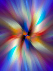 Abstract multicolored zoom effect background. Digitally generated image. Rays of versicolor light....