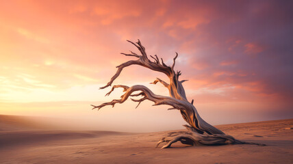 Ein Baum in der Wüste. Generiert mit KI