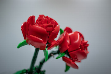 Plastic red roses