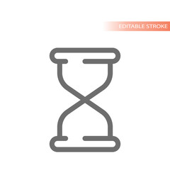 Sandglass or hourglass line vector icon. Sand clock outline symbol.