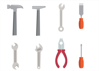 Repairing tools vector set. Repairing items vector illustration. Repairing, renovation tools