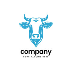 blue buffalo cow cart bull cattle dairy farm pet mascot emblem sports logo illustration icon flat t shirt design