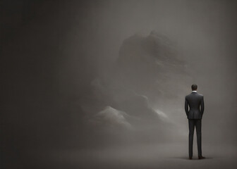 business man deep shadow