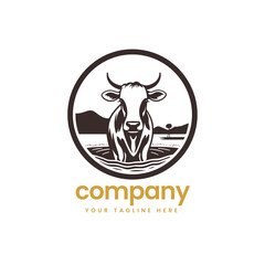 clipart buffalo cow cart bull cattle dairy farm pet mascot emblem sports logo illustration icon flat t shirt design