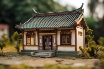 Fototapeta na wymiar miniature classic Chinese house building