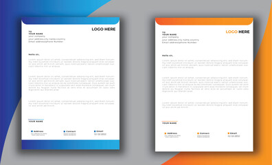 Abstract Letterhead Design Modern Business Letterhead Design Template.professional corporate company business letterhead template design with color variation.