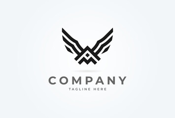 Obraz premium Initial A Wing logo. Modern letter A forming abstract bird, Flat Design LogoTemplate. vector illustration