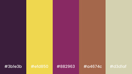 color palette with the hex color code for inspiration