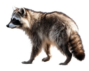 Obraz premium Raccoon isolated on the transparent background PNG.