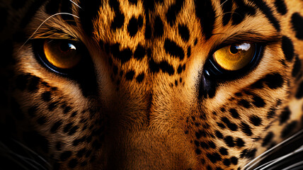 Close up portrait of leopard eyes, Generative AI