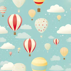Keuken foto achterwand Luchtballon Seamless Pattern of balloon