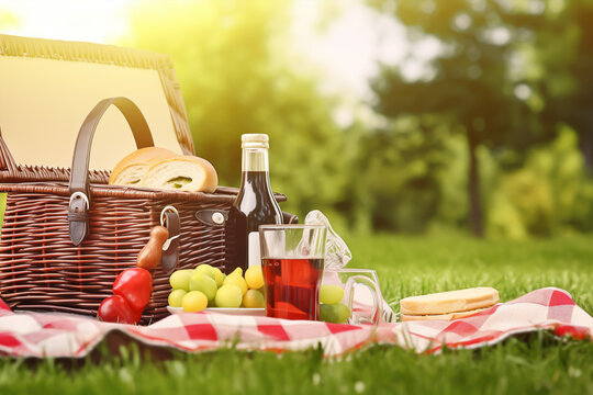 a coloseup photo of beautiful picnic scene . 