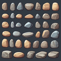 Game Assets Rock Elements Set