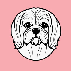 Beautiful cute  Maltese dog logo