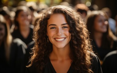 group of students in graduation cap