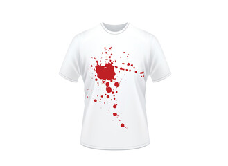 t shirt blood art isolated on white background
