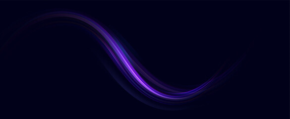 Obraz premium Neon speed lines. Dynamic light motion traces. Light trace wave, trace line. 