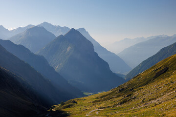 summer view of Valle di Blenio with Sosto in the swiss alps