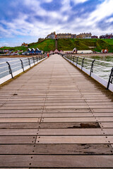 Obraz premium Saltburn by the Sea scenery and beach activities 
