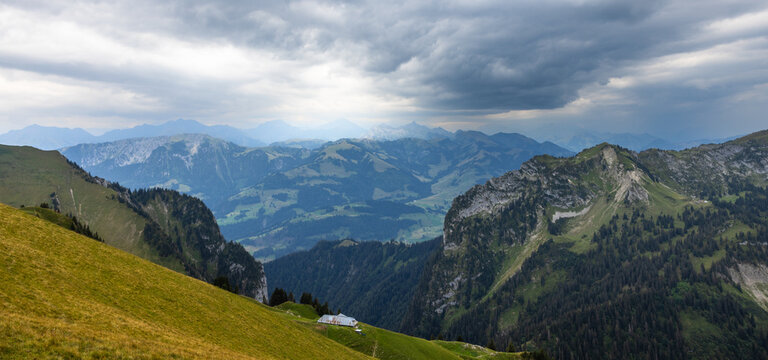 Hiking in the Gantrisch area in the Bernese Alps, Switzerland 