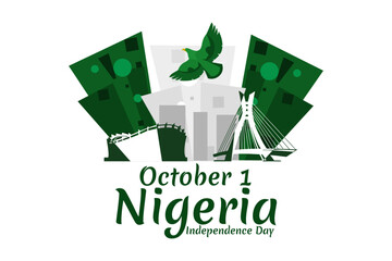 October 1, Nigeria Independence Day vector illustration. Suitable for greeting card, poster and banner.