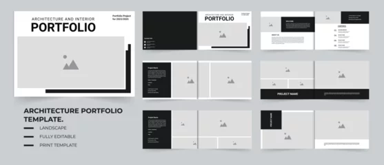 Fototapete Hellviolett Modern portfolio or portfolio architecture template design