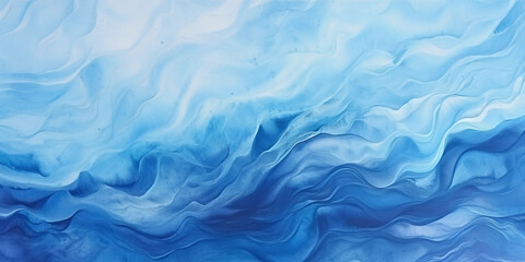 Abstract art background with blue gradient coloring with a liquid grunge texture. Fluid art. Marine theme