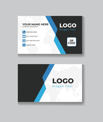 Creative and modern blue business card design template. Illustration design.