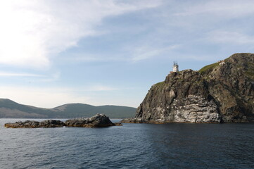Fototapeta na wymiar Cape Elagina on Askold Island in Peter the Great Bay