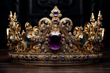 An image of a majestic crown made with advanced techniques. Generative AI