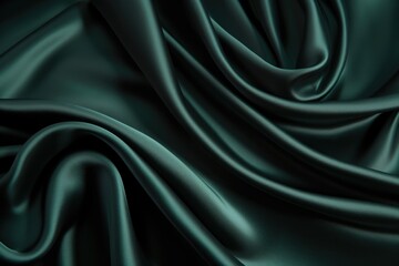 Obraz premium Dark green soft silk fabric