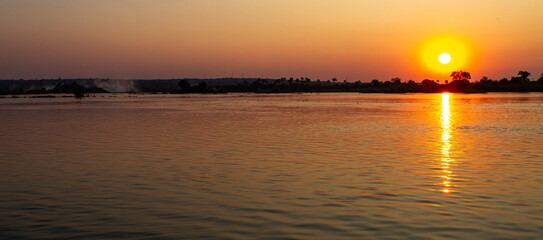 Sunset over the Zambezi River 