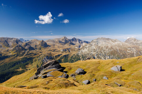 view from Passo di Gana Negra towards Lukmanier Pass, Ticino