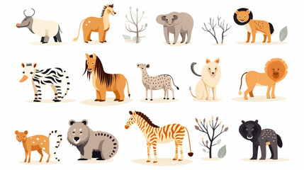 Fototapeta premium Set of animals design