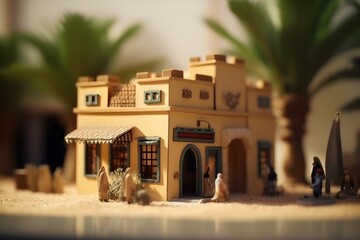 miniature middle eastern style house building