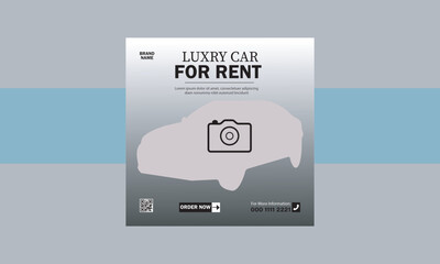 Rent a car banner for flyer and social media post template