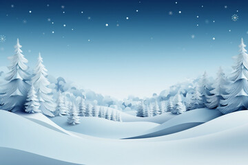 Fototapeta na wymiar Winter Wonderland, Festive 3D Christmas Snowscape for Messages