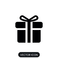 Gift icon vector with isolated white background