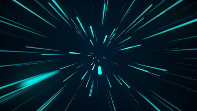 Neon blue lines zoom loop motion in futuristic background. Cyber Futuristic Speed zoom Motion graphic.animation moving background