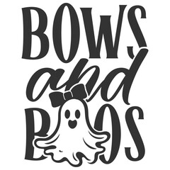 Bows And Boos - Boo Halloween Illustration