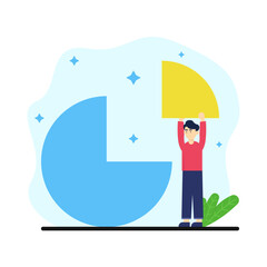 Business Flat Illustration Chart Pie