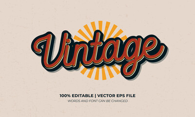 Retro Vintage Grunge Style Editable Text Effect, Editable Font Style Theme