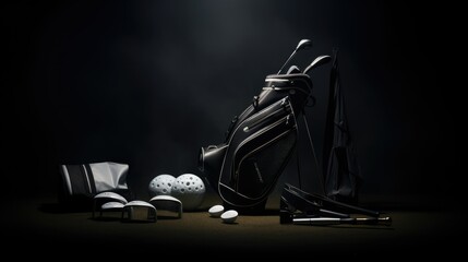 Exclusive Golf Sports Equipment with Dark Background