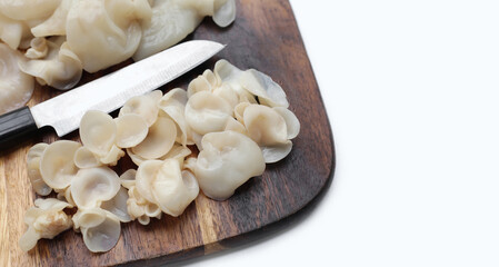 White jelly mushroom or white ear mushroom