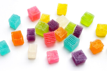 Colorful crispy jelly. Thai sweet dessert