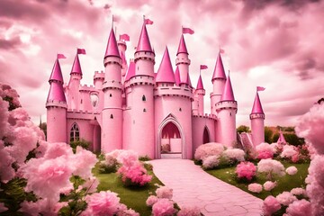 fairy tale castle generated by AI technology