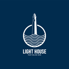 Modern lighthouse logo monoline style