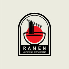 Minimalist logo for a Japanese ramen restaurant